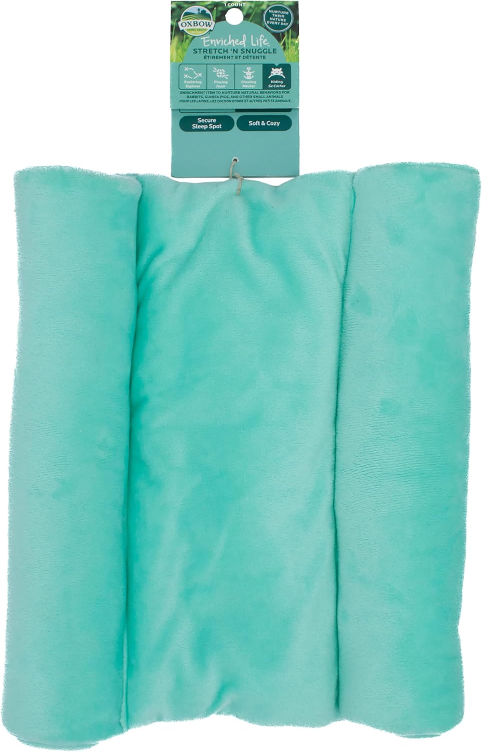 Oxbow Enriched Life Stretch 'n Snuggle, Guinea Pig Hideout, Guinea Pig Toys, Bunny Toys, Polar Fleece, Bunny Enrichment for Rabbit Cage, Rat Cage Accessories