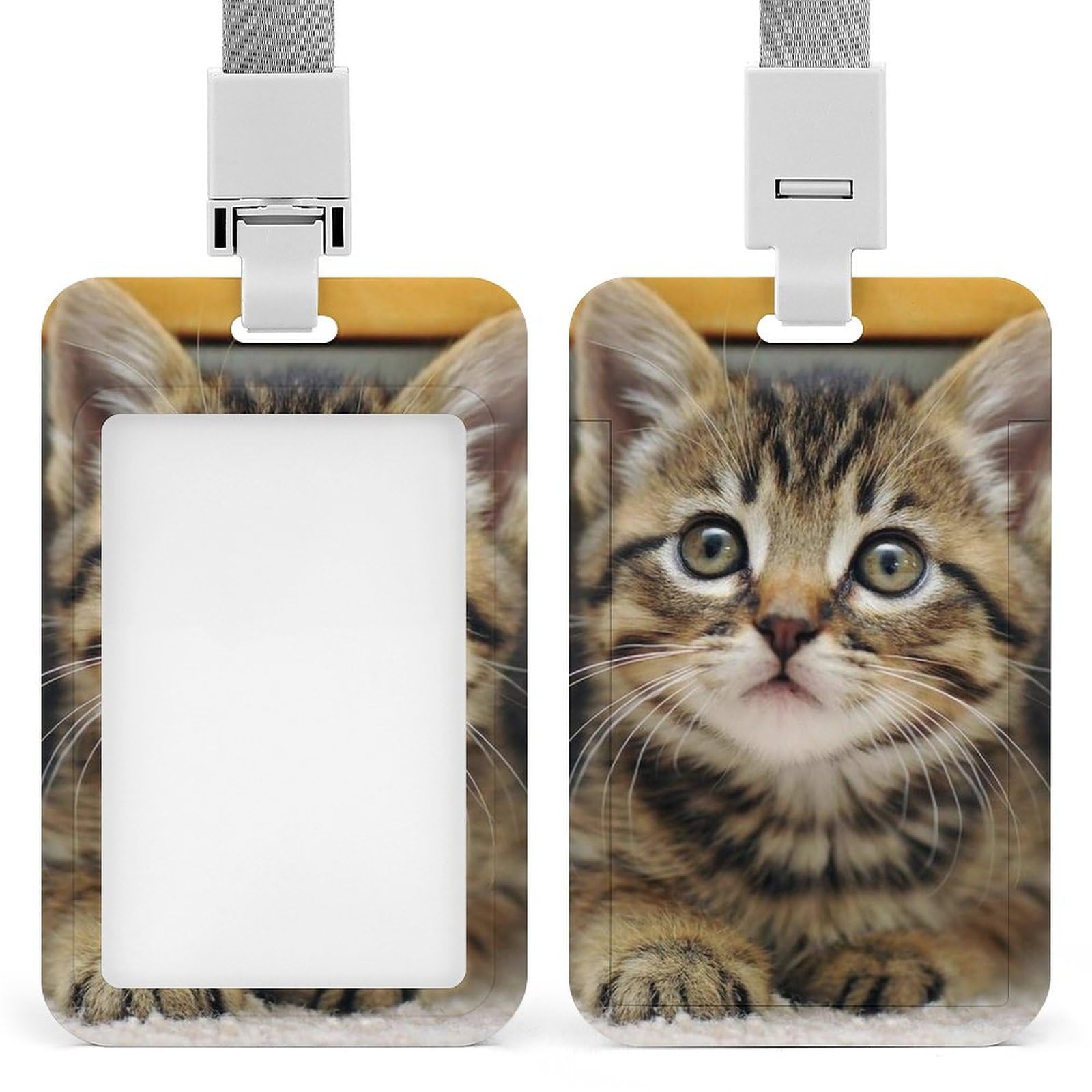Amazon.co.jp: IDカードホルダー 猫柄 ネコ かわいい 縦型 社員証 名札 