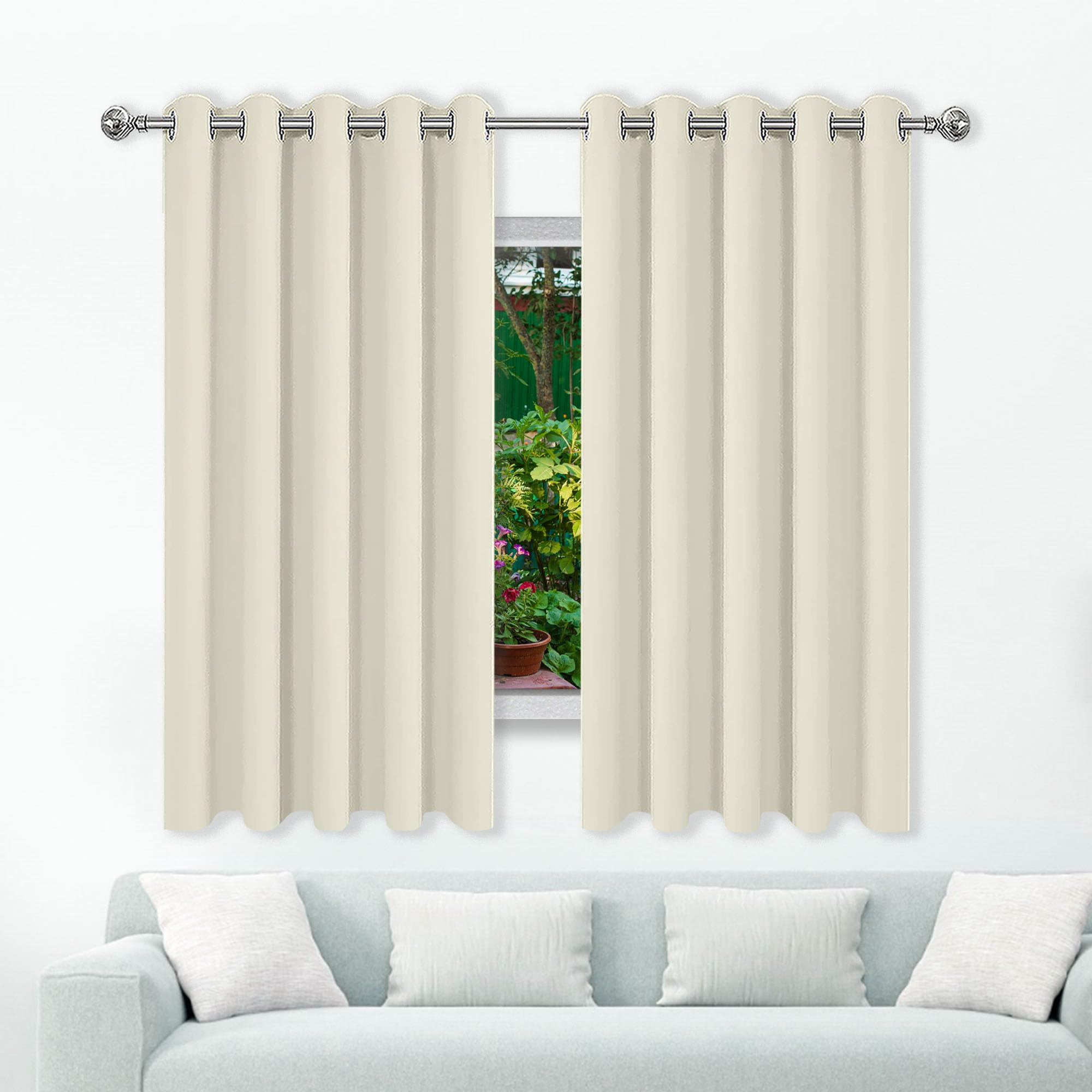 Rideau occultant de chambre beige pour tamiser la lumière du salon facilement 600x315