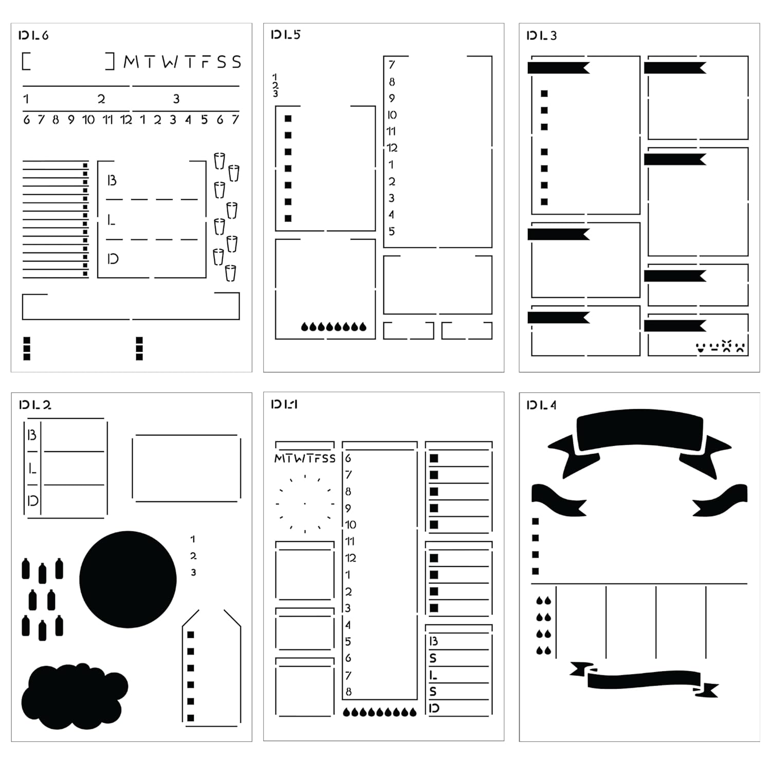 Speedy Spreads Journal Stencils (Daily Layouts) x7 Day Planner