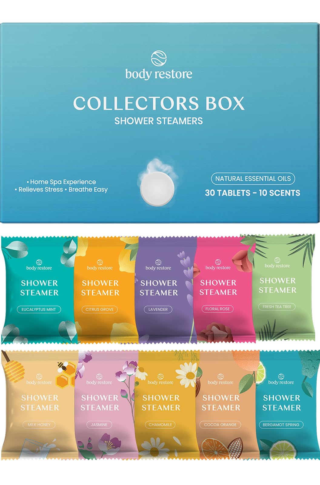 BodyRestore Shower Steamers Aromatherapy — Christmas Gifts for Women and Men