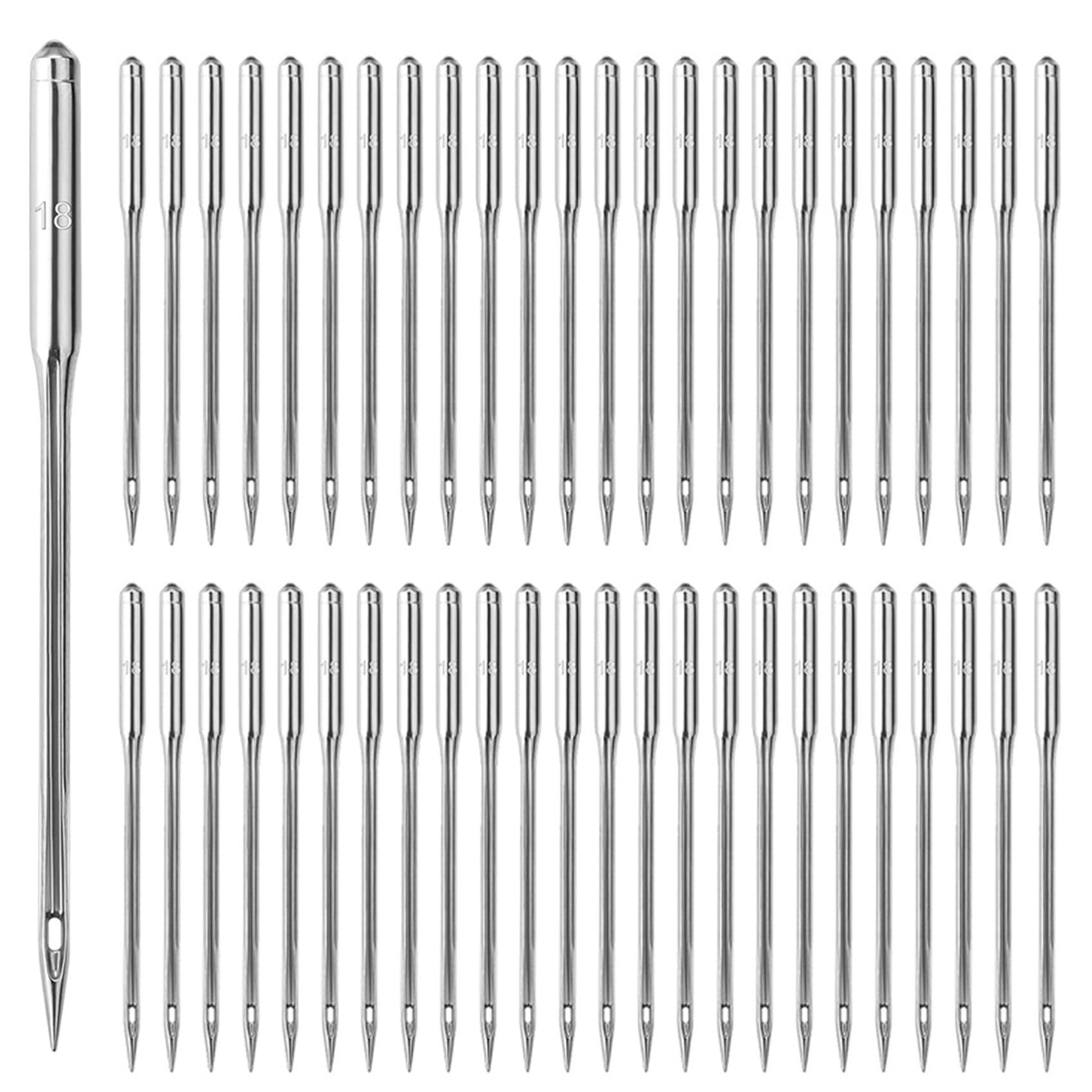 Hndhbfgrt 200PCS Sewing Machine Needles Universal Sizes Heavy Duty Sewing Machine Needles for Embroidery Leather Jeans (110/18)