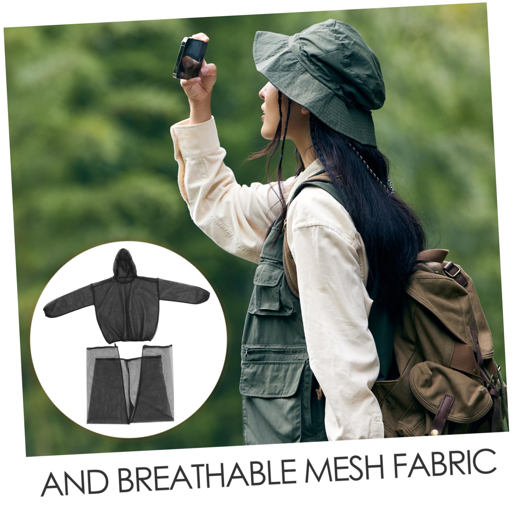 COLLBATH Moskitonetz Kleidung aus Mesh für Damen und Herren, Schwarz