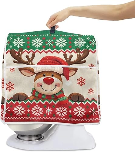 Vista 180 de Funda para batidora de Navidad para Kitchen Aid de 4.5 a 5 cuartos de galón, cubiertas antipolvo para electrodomésticos pequeños de hombre de Un