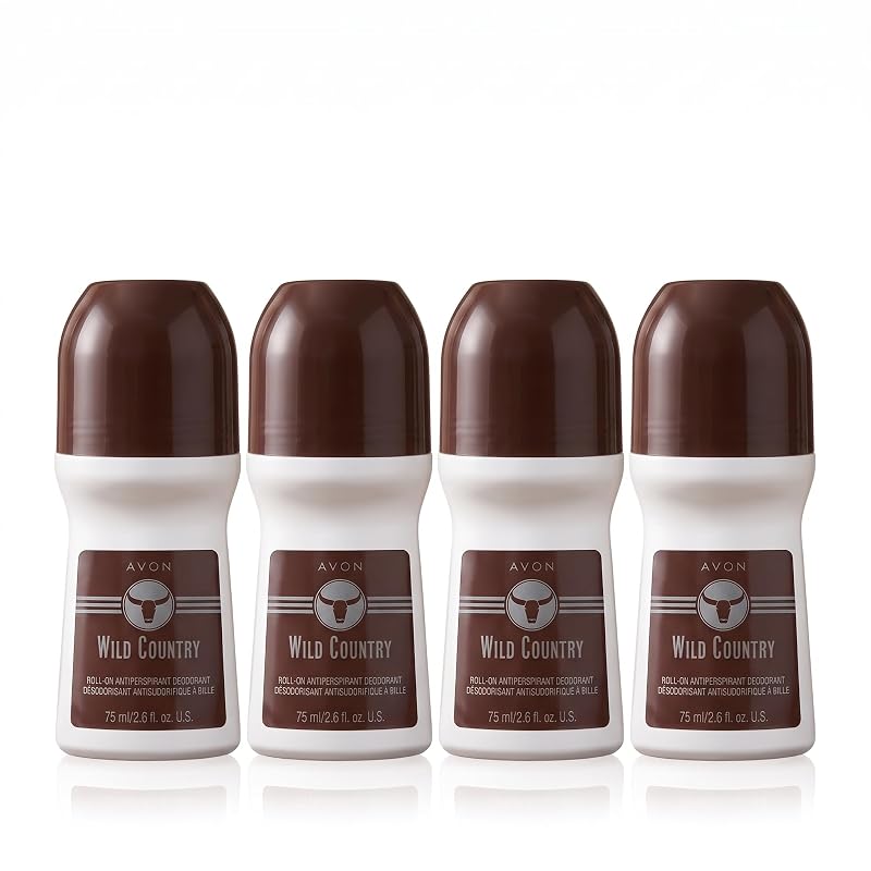 Desodorante antitranspirante roll-on AVON Wild Country, 76 mL, pacote com 4