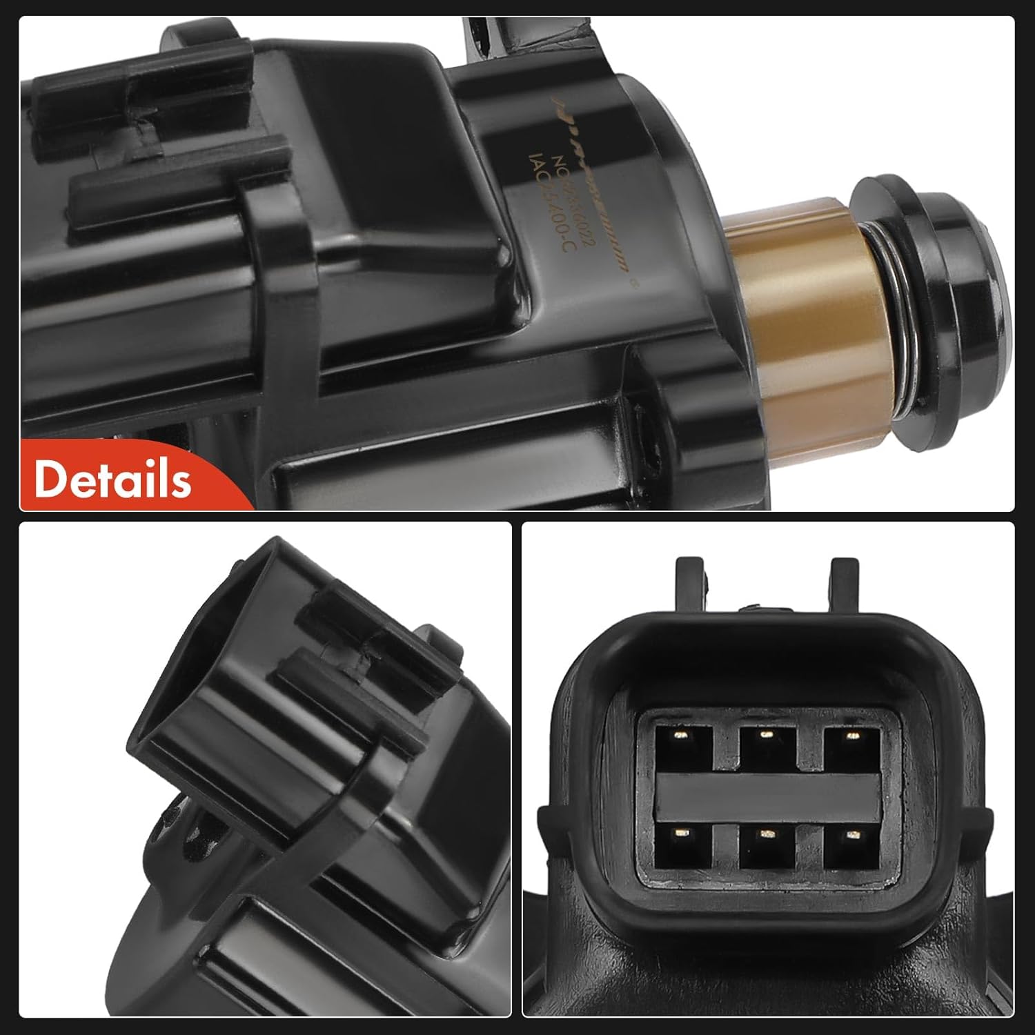 A-Premium Fuel Injection Idle Air Control Valve IAC - Compatible with Dodge, Chrysler- Stratus, Sebring, Eclipse, Galant, Lancer, Montero Sport, Montero, Outlander, for# MD628119, MD628174