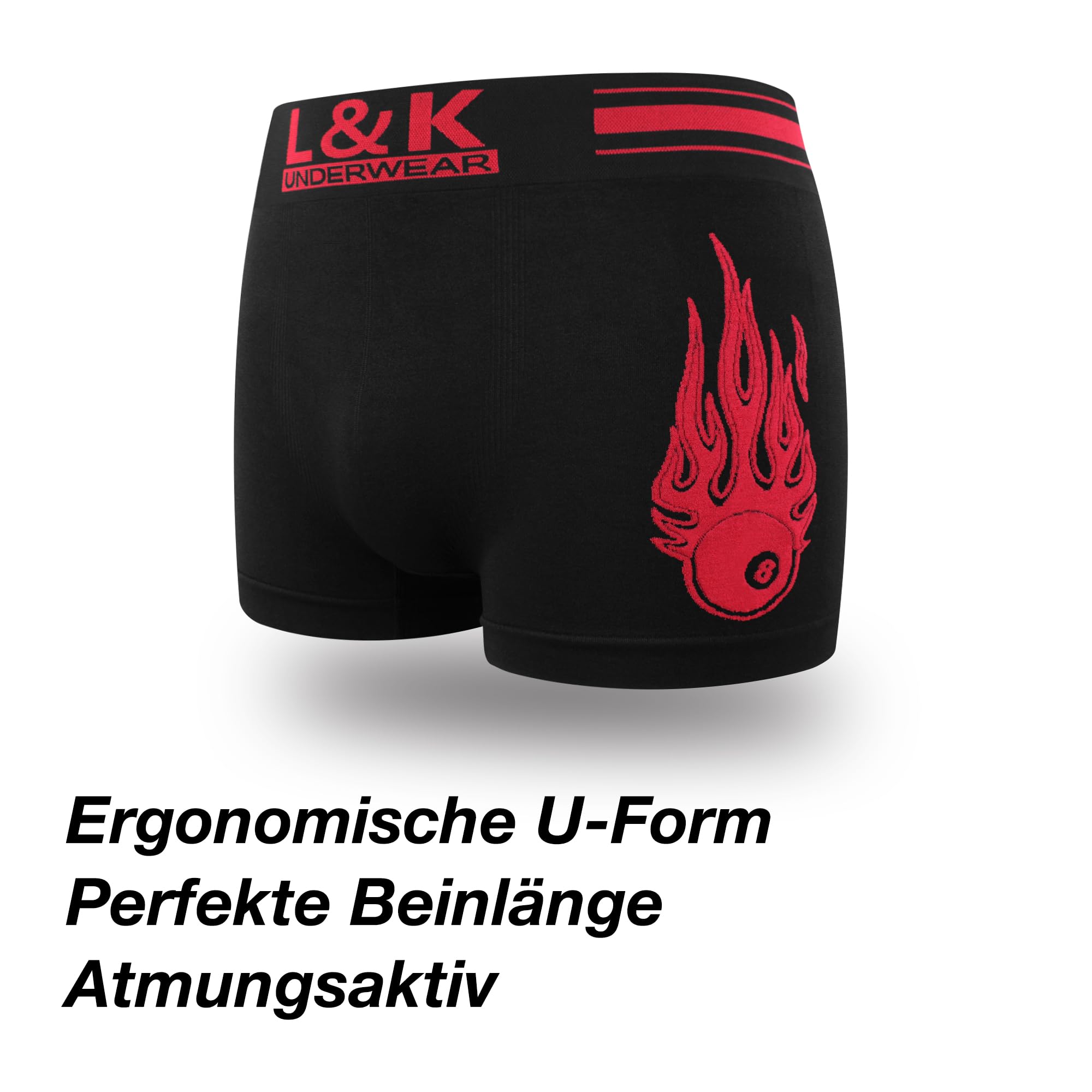 L&K Lot de 5/8/10 Boxers rétro en Microfibre Collection, Tailles S-3XL, Confortable et sans Coutures latérales gênantes, différents Motifs