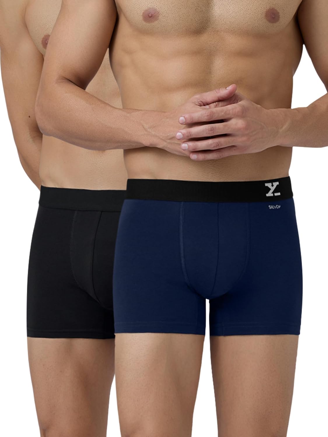 XYXX Men’s Aero Super Combed Cotton Regular Fit Solid Antimicrobial Trunks with No Marks Waistband (Pack of 2)