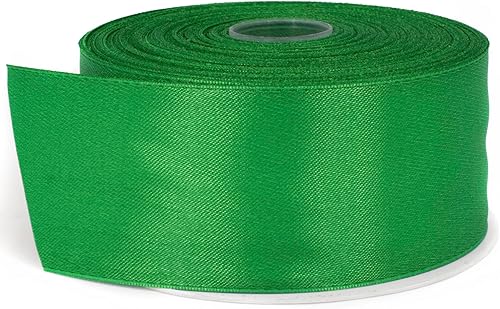 Miniatura 50 de Cinta de satén naranja, 1/4 pulgadas x 50 yardas, color sólido de doble cara, rollo de cinta gruesa y duradera, 100% poliéster para envolver