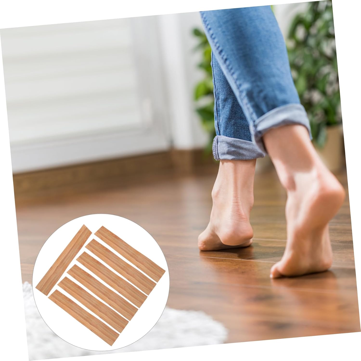 Gadpiparty 7pcs Floor Plank Stickers Self-Adhesive Vinyl Planks for Easy Installation Living Room Kitchen Bedroom Removable and Home Decor