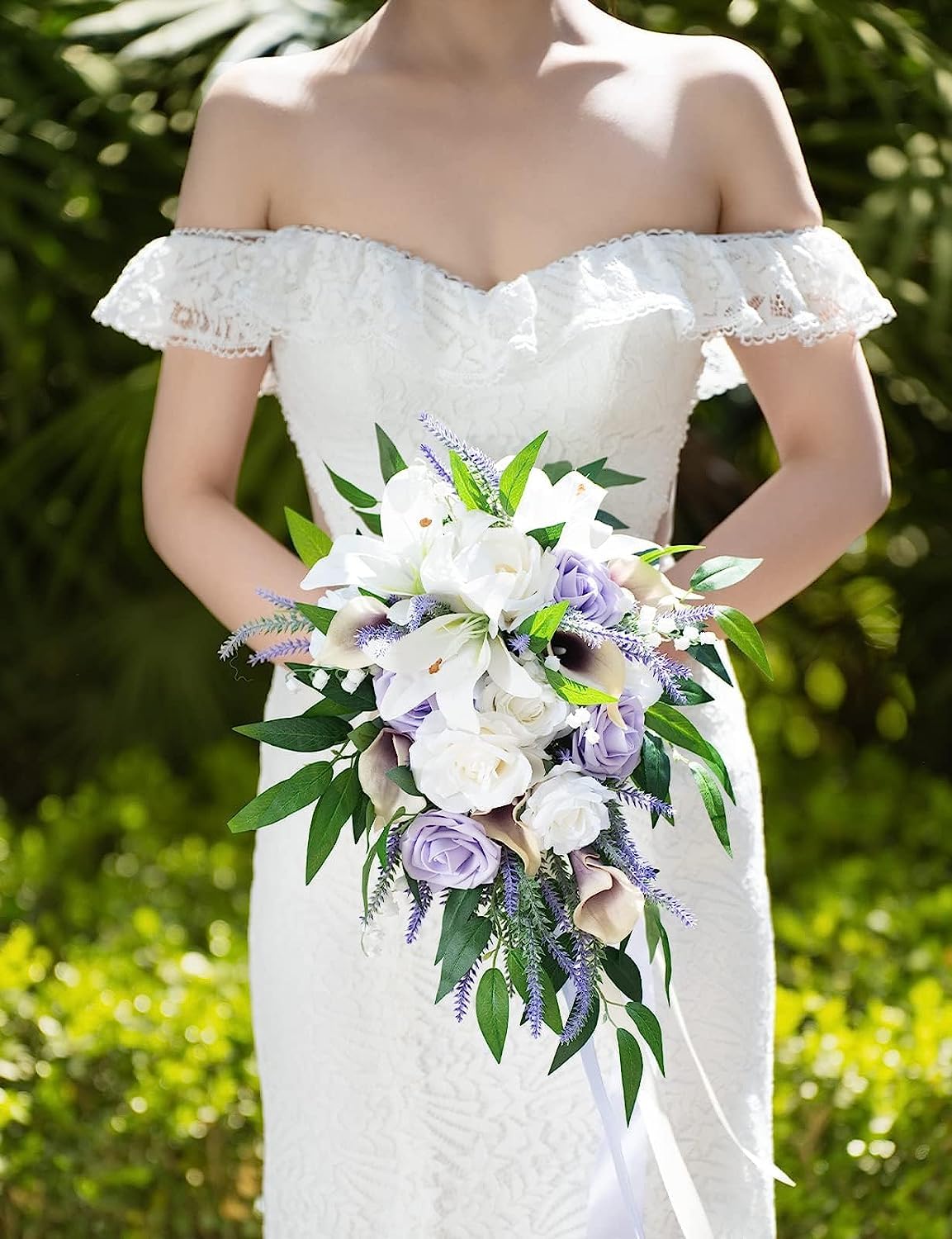 SBZIOJHDR Wedding Bouquet, Wedding Bouquet, artificial flowers(Purple)