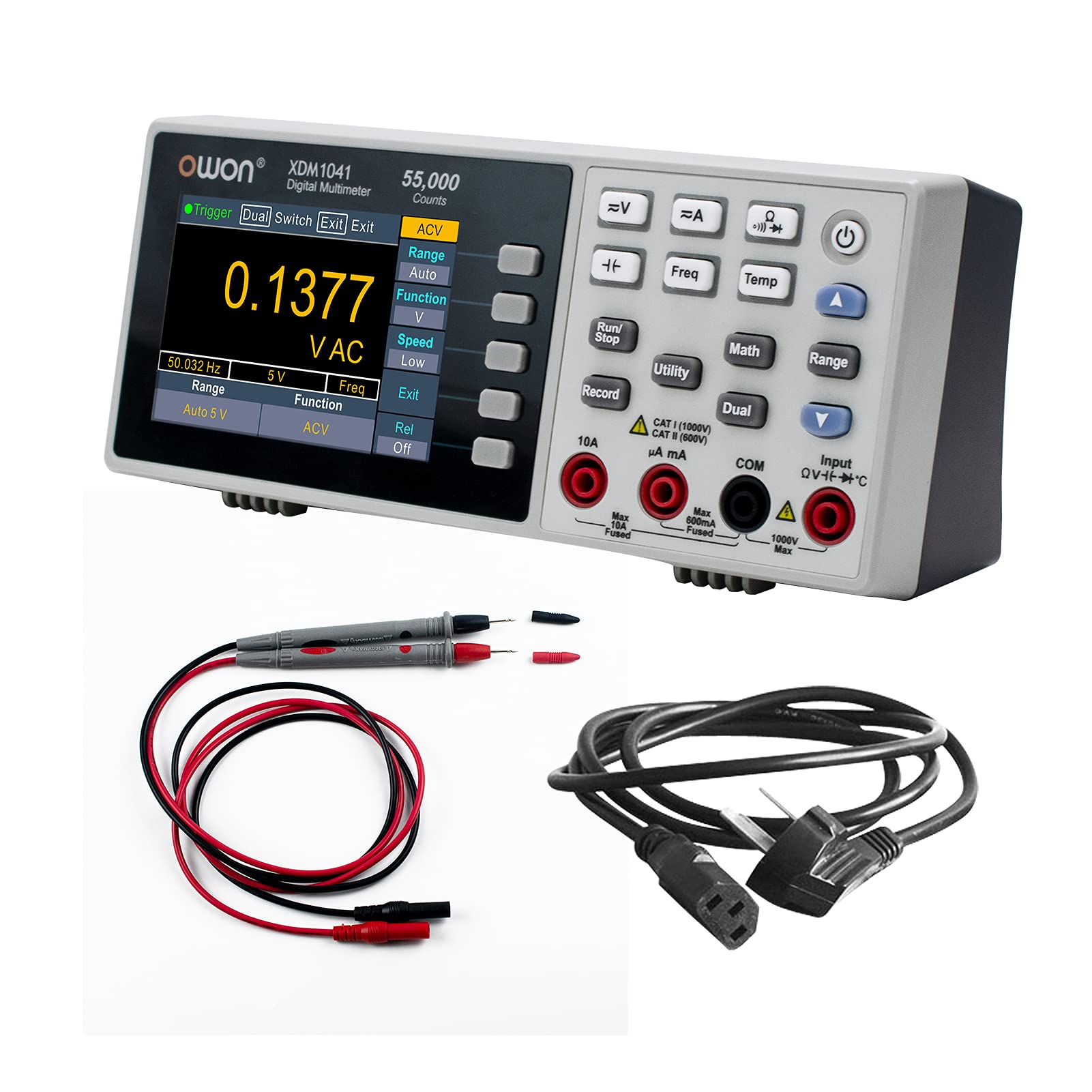 Chacerls Mini Desktop Multimeter Automatic XDM1041 3.7-Inch 55,000 True RMS LCD Digital Multi Tester for Labs, Factories(UK)