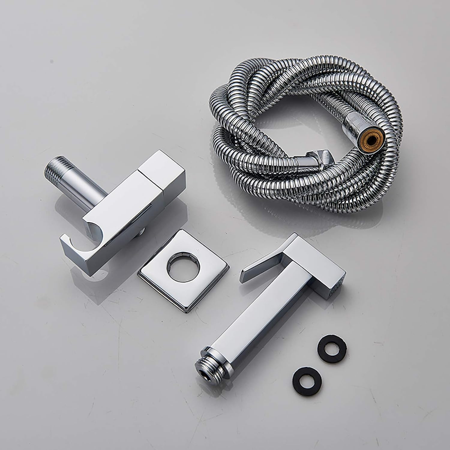 Handheld Bidet Sprayer for Toilet with Single Cold Water, Wall Mounted Bathroom Cloth Diaper Sprayer Set Brass Toilet Bidet Sprayer Kit for Pet Bathing, Personal Hygiene,Brushed Nickel ( Color : Black