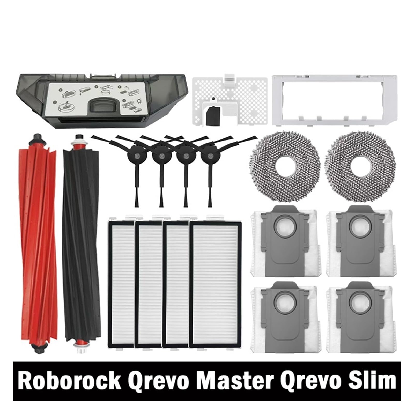 Aspirapolvere Spazzola laterale principale, Compatible With Roborock, Qrevo Slim spazzole e filtro per aspirazione(Yellow)