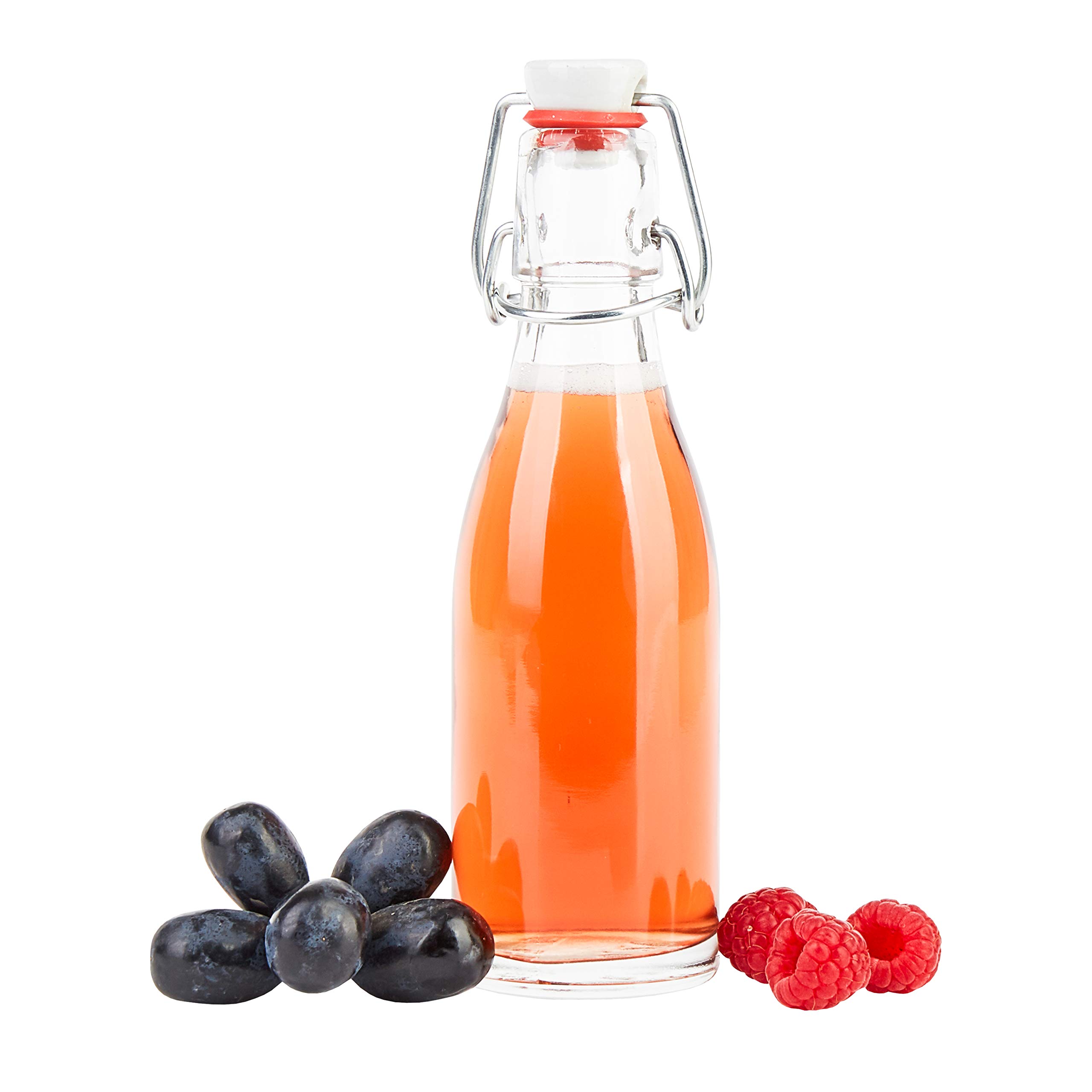 MamboCat Set di 4 bicchieri Sole con manico, coperchio e cannuccia rossa, 480 ml, bicchieri in vetro per frullati, cocktail, Ice-Tea & Co I bicchieri