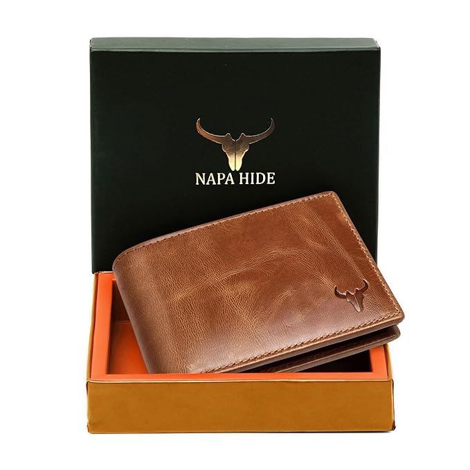 NAPA HIDE Leather Wallet for Men I Handcrafted I Multiple Credit/Debit Card Slots I 2 Currency Compartments I 2 Secret Compartments