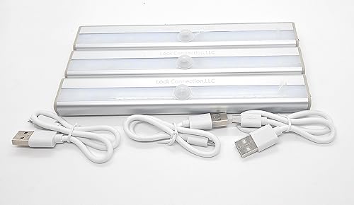 Miniatura 7 de Lock Connection - 1 luz LED azul recargable activada por movimiento para gabinete. Pegar en cualquier lugar10 LED sensor de movimiento