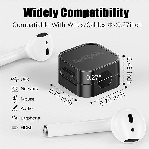 Miniatura 3 de Paquete de 6 clips magnéticos para cables, organizador de cables adhesivo mejorado, gestión de cables de escritorio, mini soporte para clips de