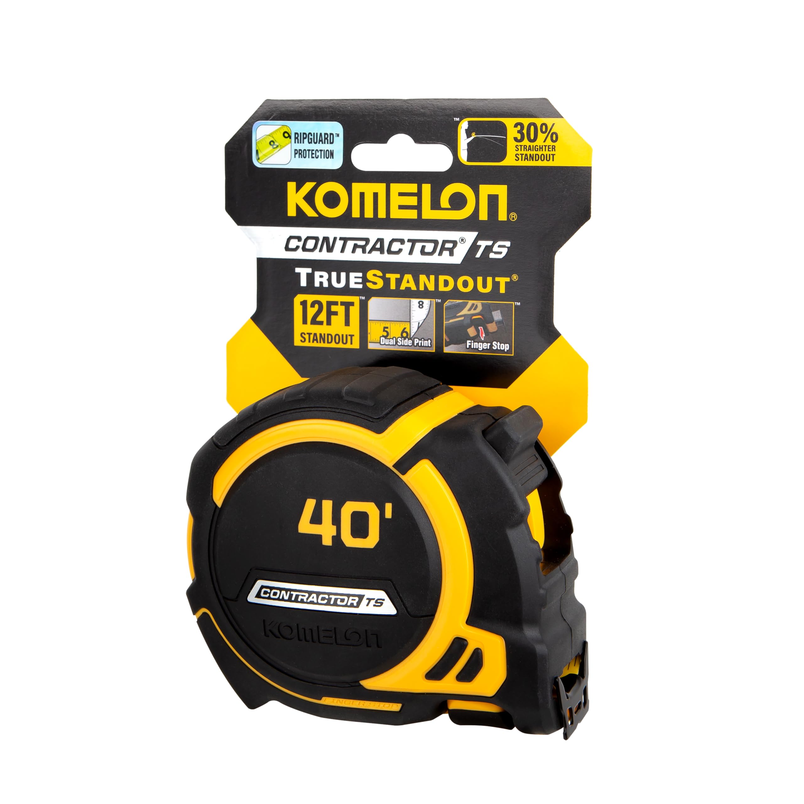 Komelon 93440 Contractor TS Mètre à ruban, jaune, 12,2 m
