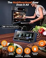 Vista 6 de 2025 AI Termómetro de Carne Inalámbrico, Termómetro de Carne Inteligente Bluetooth Digital, ±0.5°F de Alta Precisión, Sonda de Temperatura