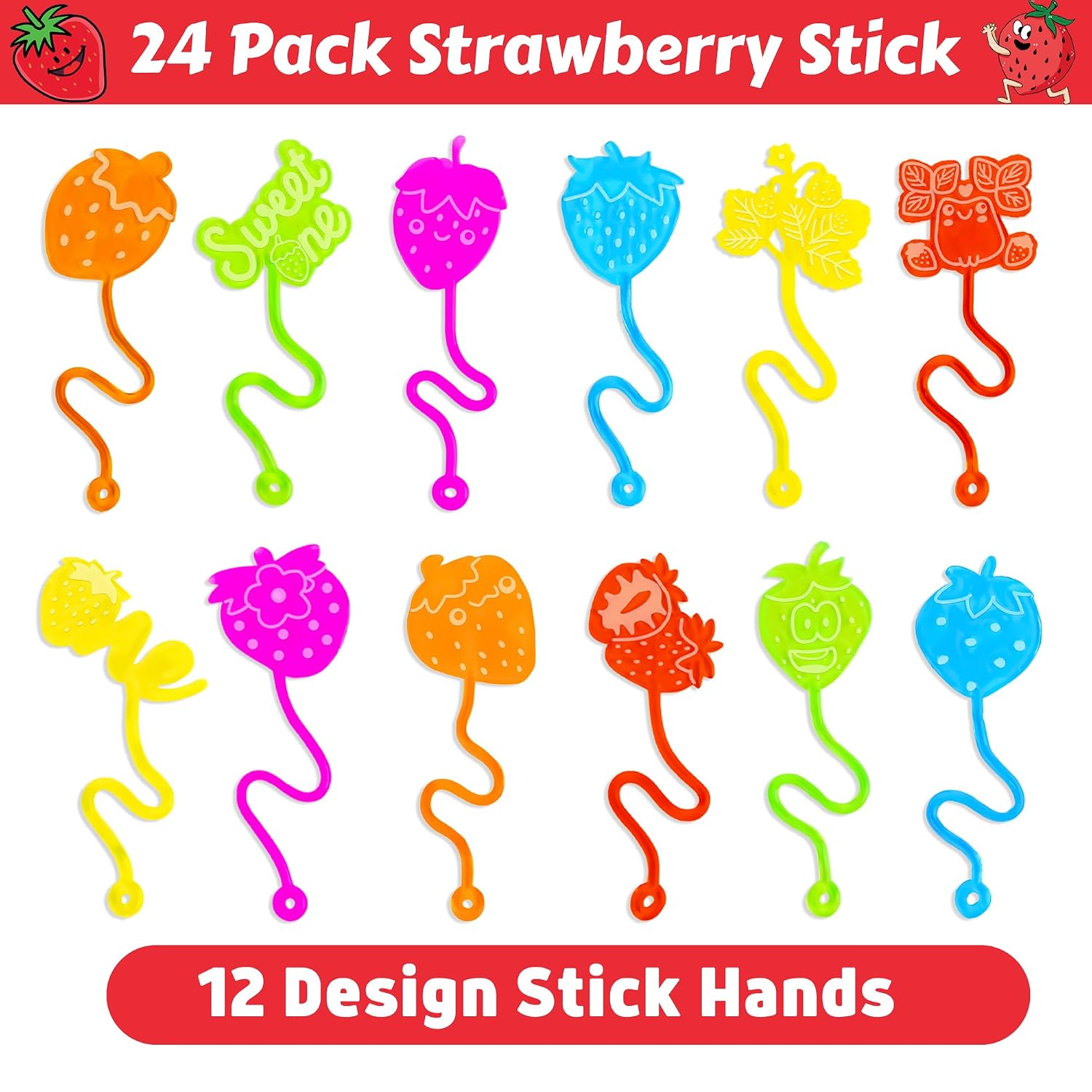 48 PCS Strawberry Party Favors for Kids image 3