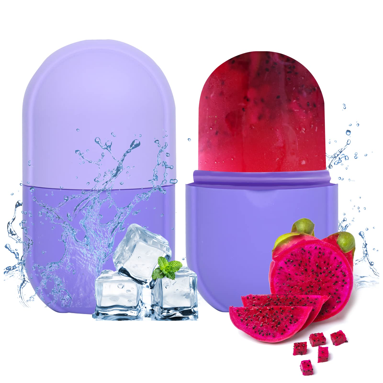 Layhou Rodillo de hielo para cara y ojos, Rodillo de Cara de Hielo, Rodillo Facial de Hielo de Silicona, Bolas de Hielo Facial reutilizable Reafirmación y reducir los poros, para cuidado de la piel