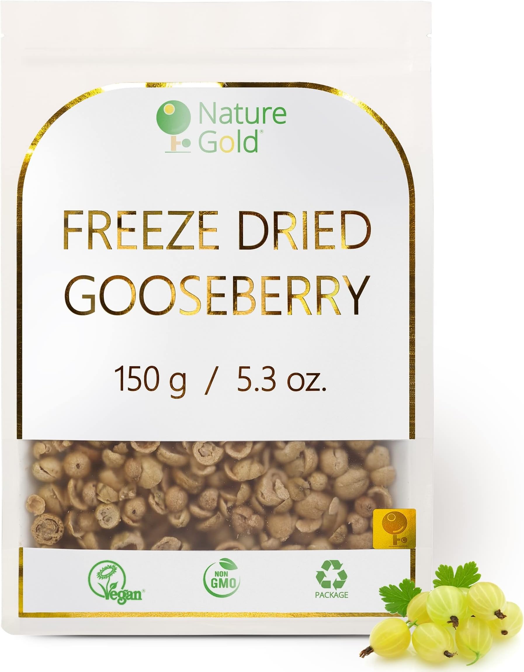 GOOSEBERRY Freeze Dried Slices | 150g - 5.3oz | 100% Natural & Vegan | No-GMO | Without Sugar and Any Additions ~*~
