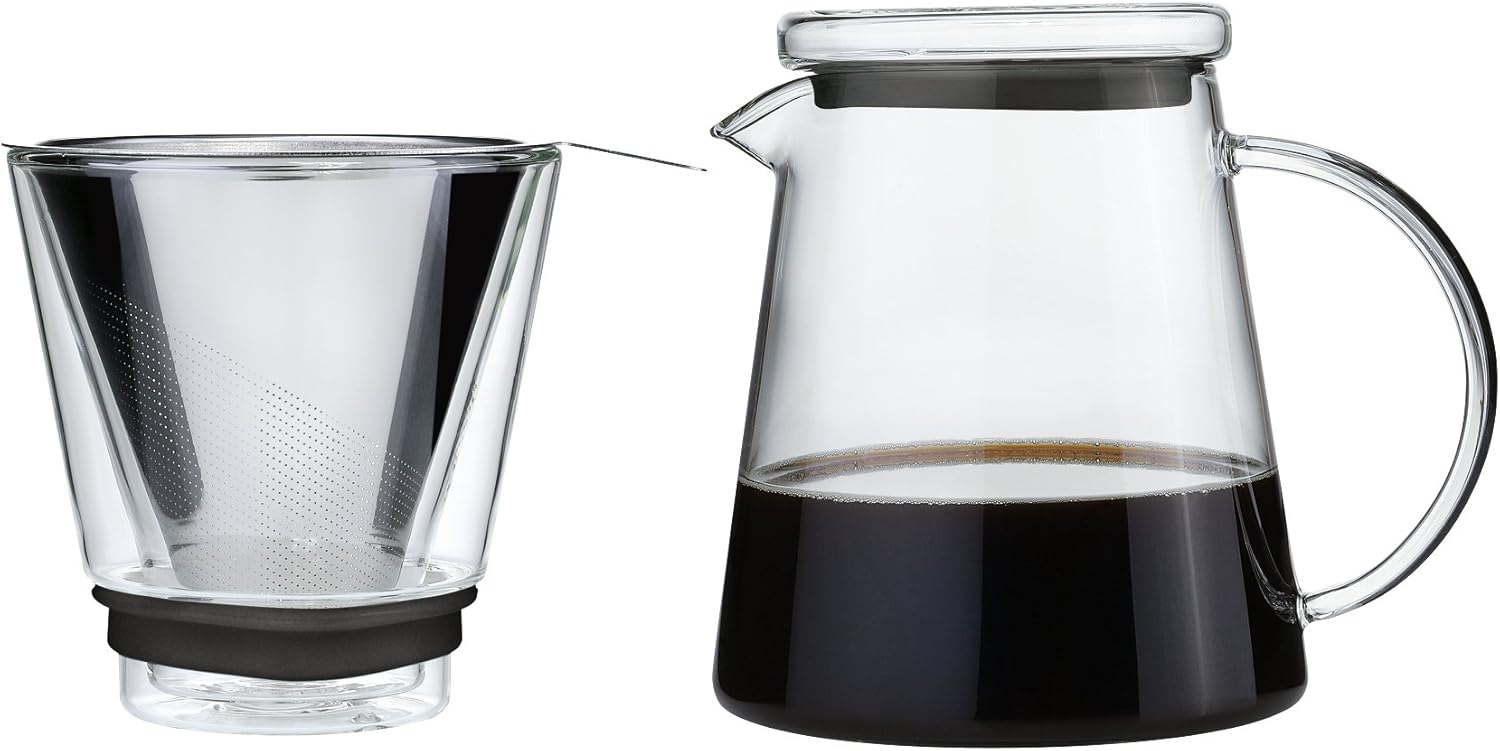 Zassenhaus Glass/Stainless Steel Pour-Over Coffee Brewer, 25.5 Ounce