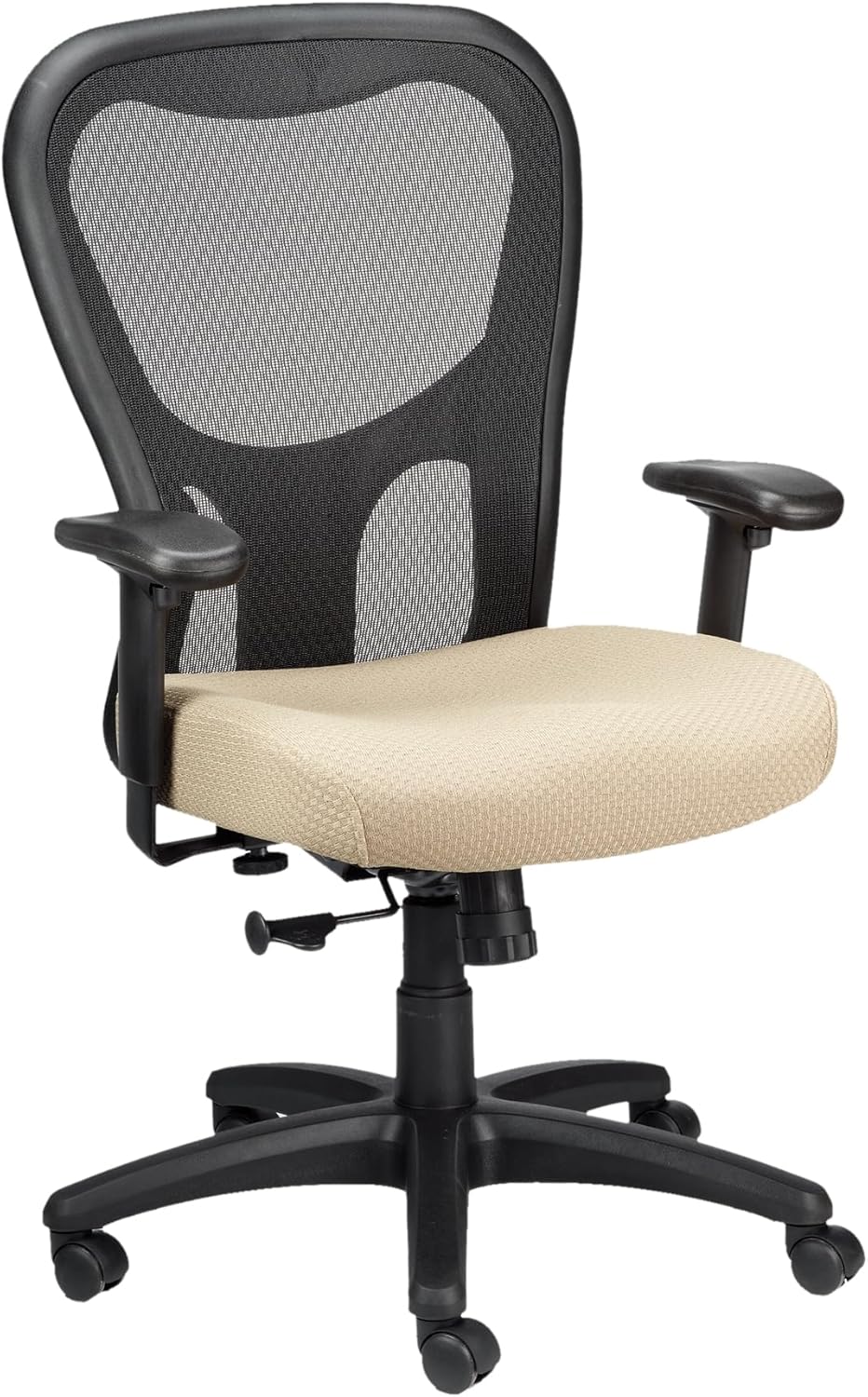 Tempur-Pedic TP9000C Mesh Swivel Task Chair with Tempur Material, Cooling Gel Layer, Adjustable Armrests, and Lumbar Support, Beige