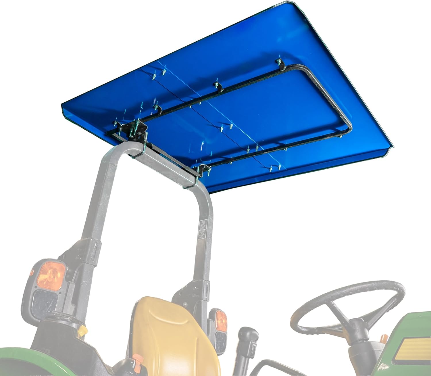 EHS Development 2-Piece Tractor Canopy Roof – Extra-Large Steel Sun Shade for ROPS Tractors – Universal Fit – 52” x 44” – Made in USA (Orange)