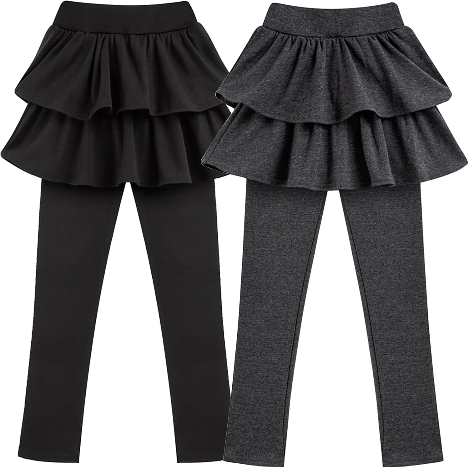 Girls School Uniform Pants Leggings with Skirts Stretch Warm Jegging 4-12 Years - Image 2