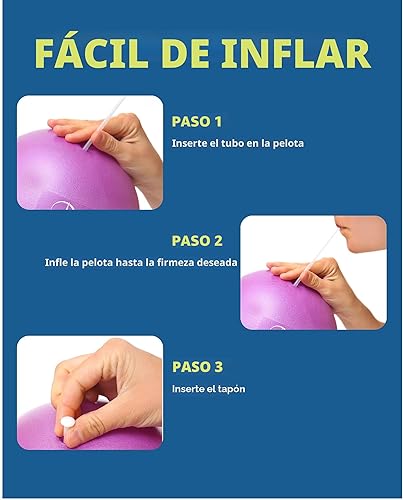 Miniatura 6 de ProBody Pilates Bola de Pilates de 9 Pulgadas - Pequeña Pelota de Ejercicio para Estabilidad, Barra, Núcleo, Entrenamientos Abdominales, Yoga