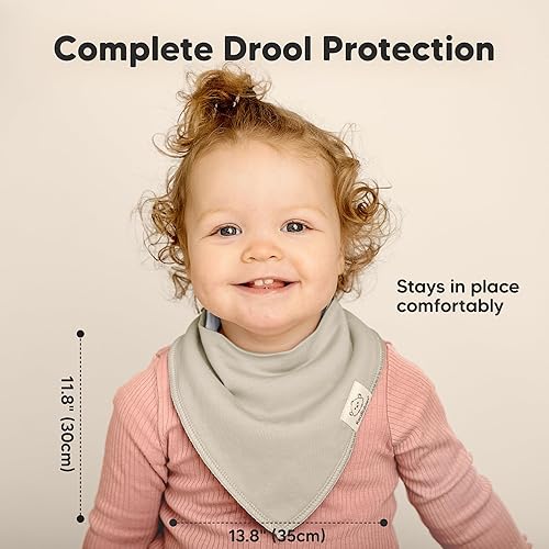 Miniatura 107 de KeaBabies 8 unidades de baberos tipo bandana orgánicos para niñas - Baberos tipo triángulo súper absorbentes para bebés que babean y están en