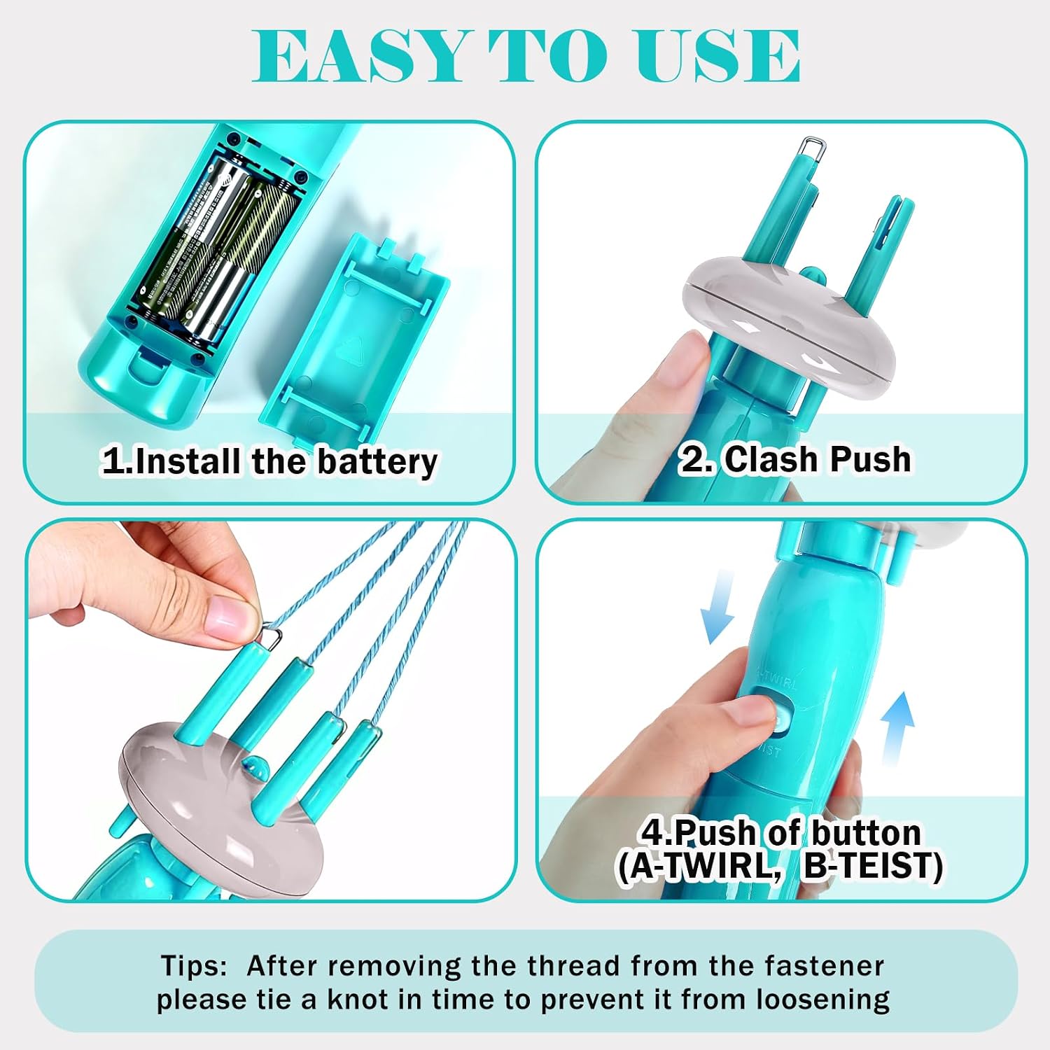 VIBERAY Cord Maker Fringe Twister Tool, Needlepoint Cording Handheld Tassel Maker Tool for Fast DIY Crafts & Home Decor, Craft Yarn Making Twister for Beginners and Knitting Enthusiast (Green)