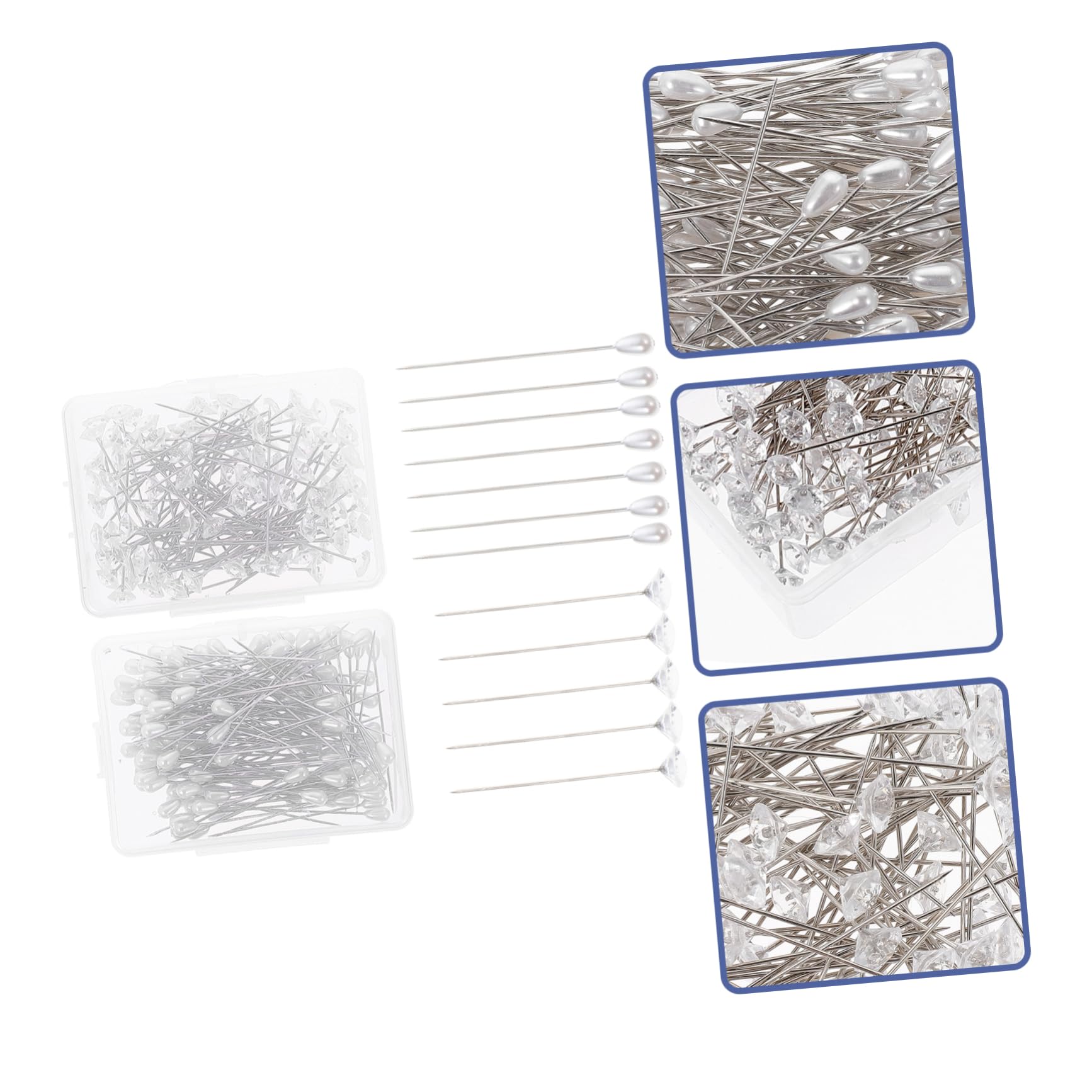 ARTIBETTER 2sets Straight Pin Set Unique Heads Sewing Pins Decorative Sewing Supplies for DIY 2boxes*2
