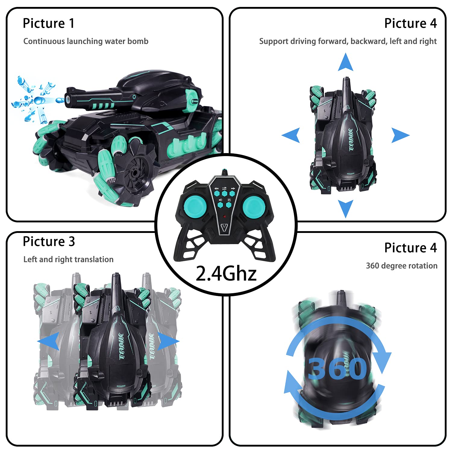 Remote Control Launcher Boys Toys Age 6-8 With Water Launch Koeni Remote Control Tank - 12Kmh ...