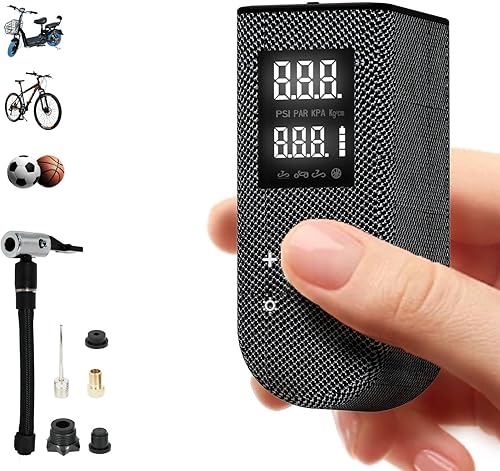 Mini bomba de bicicleta  Bomba de bicicleta portátil de 100 PSI con válvulas Presta y Schrader, parada automática y disipación de calor, bomba