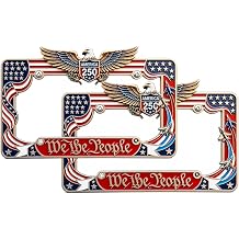 250th Anniversary License Plate Frame, Patriotic Car License Plate Cover, America 250 Semiquincentennial Memorial Gift, Weather-Resistant Alloy Tag Holder, Universal Fit for Cars Trucks & SUVs -2 PCS