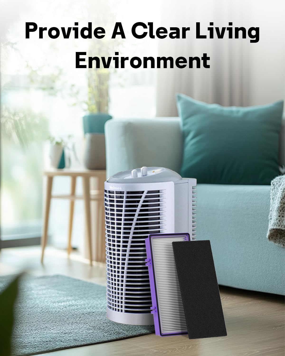 Leemone Aer1 Filter Replacement for Holmes Air Purifiers, 2 True HEPA Filters + 4 Carbon Booster Filters, HAPF300AP-U4