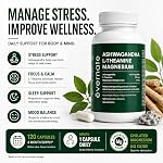 ALL-IN-ONE Ashwagandha 6000mg with L-Theanine 200mg & Magnesium Bisglycinate Chelated – Stress, Sleep, Mood, Calm & Relaxation Support – Non-GMO Vegan – 120 Capsules, 4 Month Supply – 1 Capsule Daily – Made in Canada