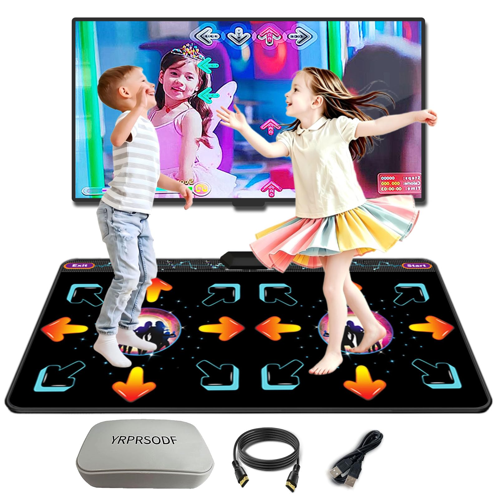 YRPRSODF Dance Mat for Kids,Dance Mat for Girls,Dance Pad for Kids TV Game,Indoor Exercise Active Game for Family, for Girls and Boys Ages 4-10