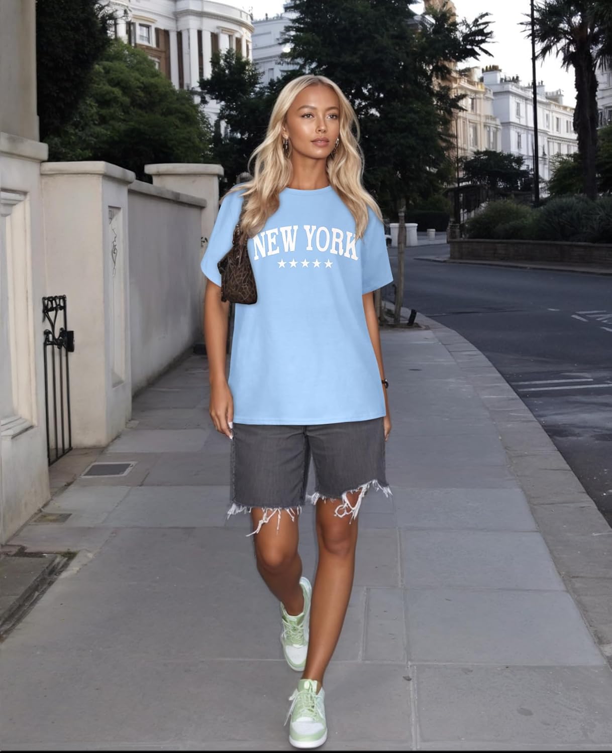 Womens Oversized Tshirt Graphic Tees Crew Neck Summer Short Sleeve Loose Fit Tops - Image 7