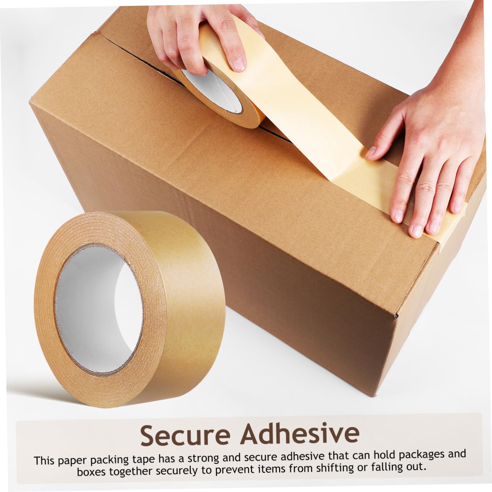 Housoutil 4 Di Nastro Di Carta Artigianale Resistente Di Nastro Largo Per Imballaggio Da Imballaggio Marrone Per Spedizione Resistente