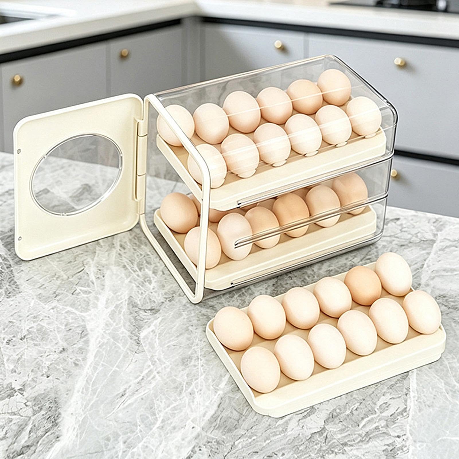Dispenser per uova per frigorifero ripiano trasparente per conservazione