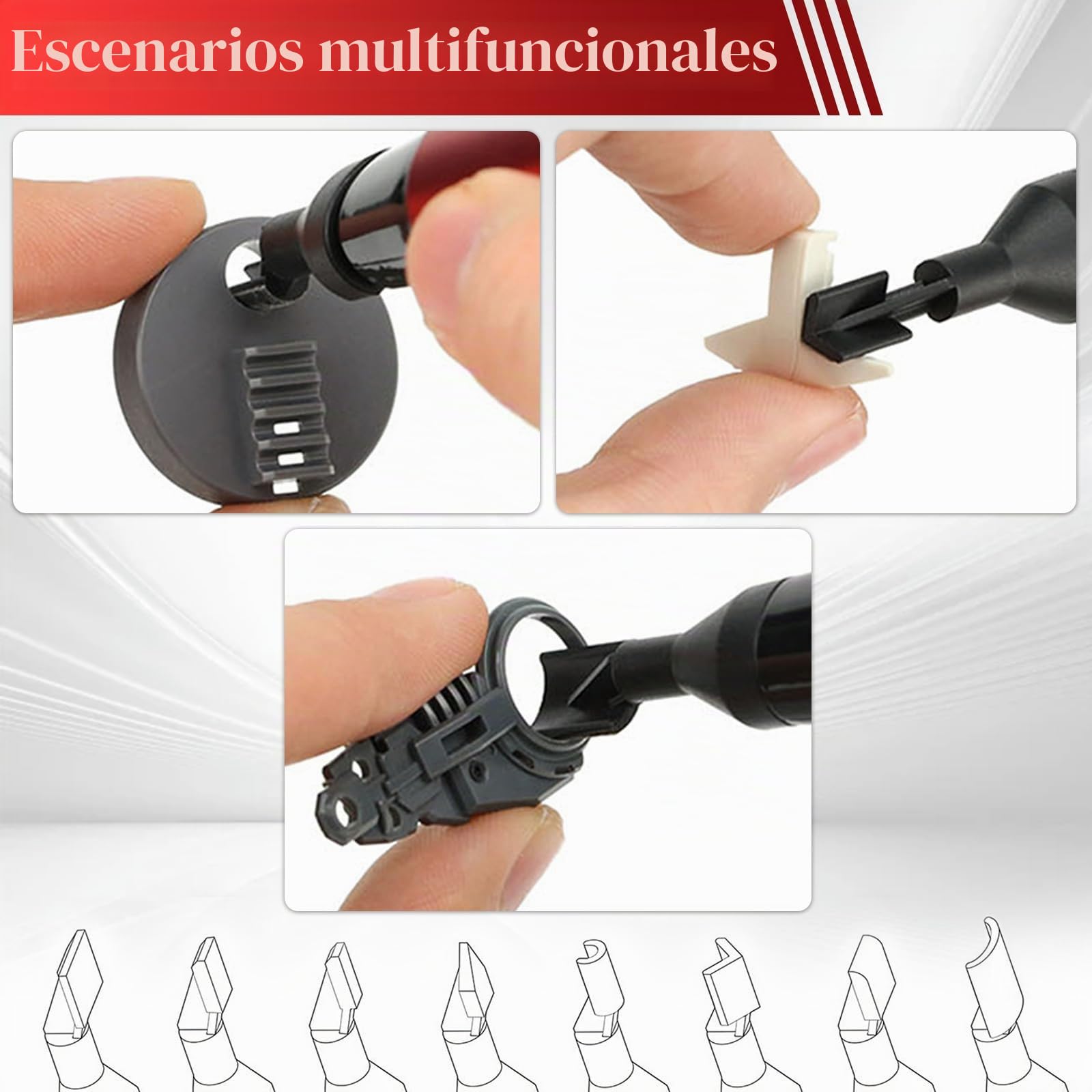 Lijadora de sable con 8 cabezales abrasivos, 12 tipos de papel de lija, mini bolígrafo abrasivo eléctrico, protección contra sobrecarga, 3 velocidades, carga USB rápida