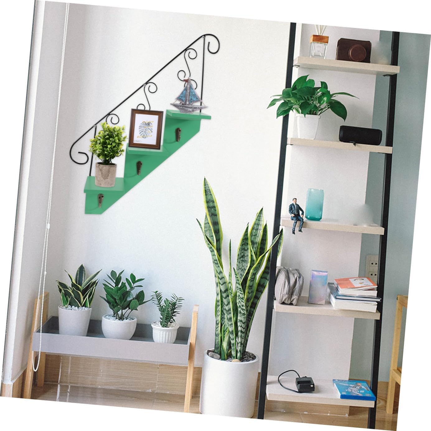 Wall Mount Flower Pot Rack Decorative Plant Shelf for Indoor Wall Decor