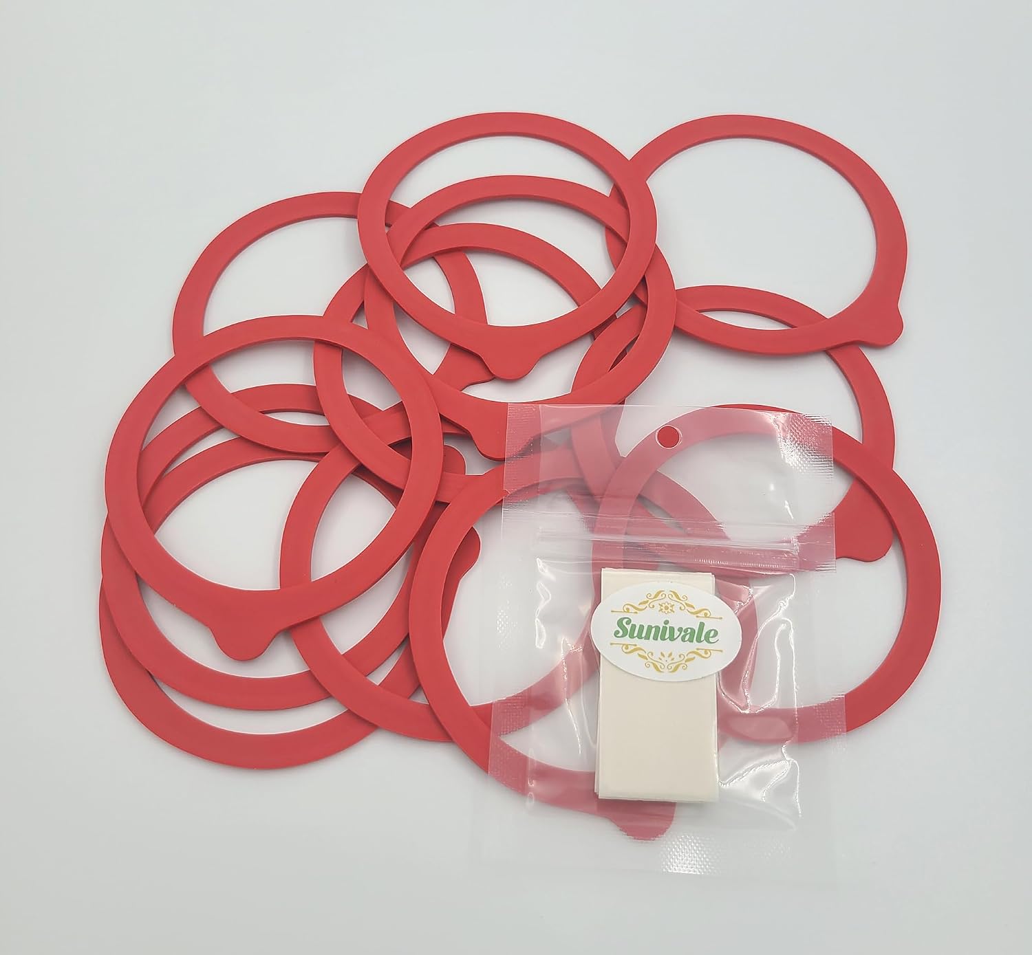Canning Jar Seal Bundle Includes 24 Regular and 24 Wide Mouth Viceroy Jar Rubbers With Tab and 48 Dissolvable Sunivale Labels Replacement Seals for Old Style Canning Jars Natural Rubber Rings