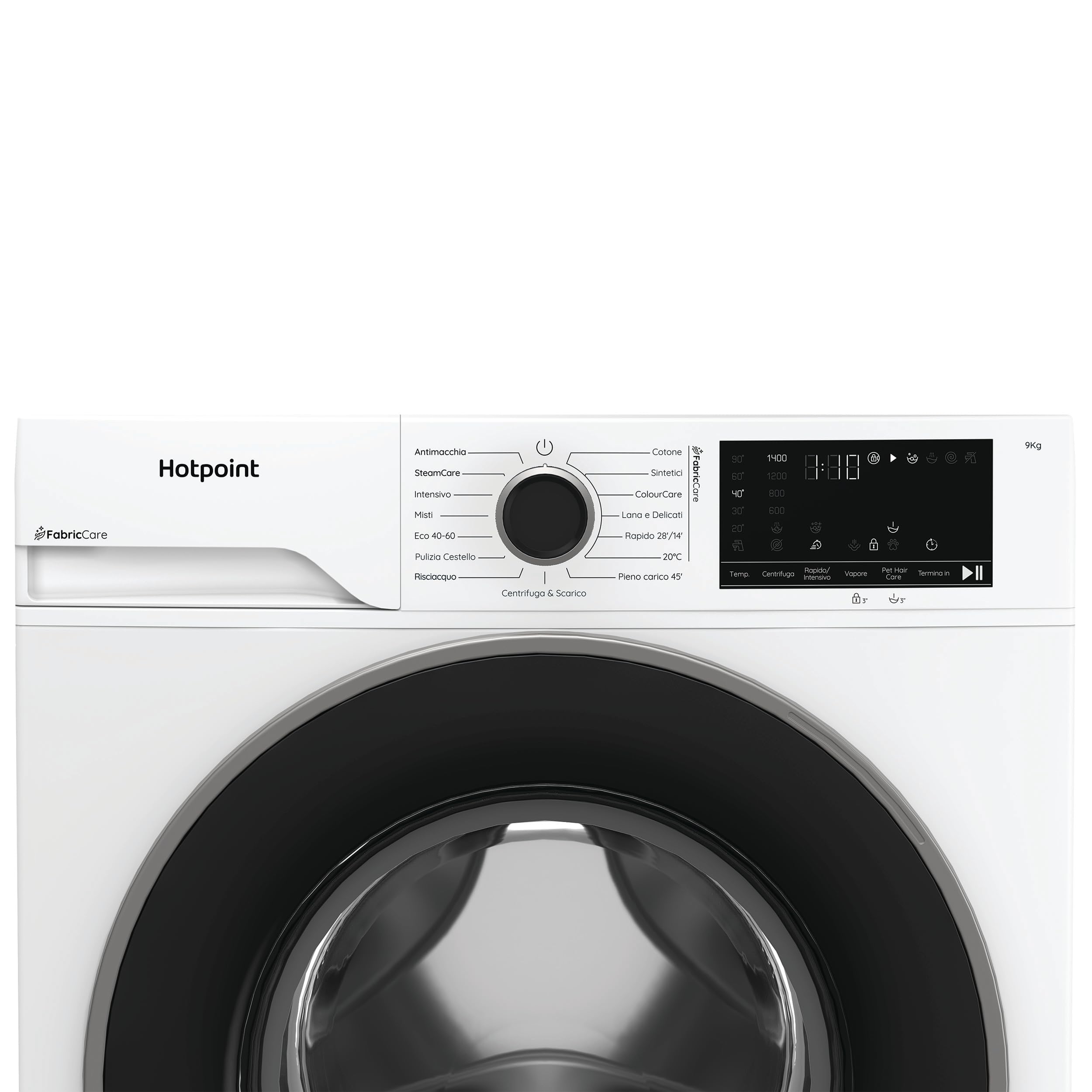 Hotpoint Ariston HB 123 CARE IT – Lavatrice 12 Kg Libera Installazione, Carica Frontale, 1400 giri/min, Classe A-30%, PetHair Care, FabricCare, ColorCare, SteamCare, Anti Macchia – Bianca 84,6 x 59,8