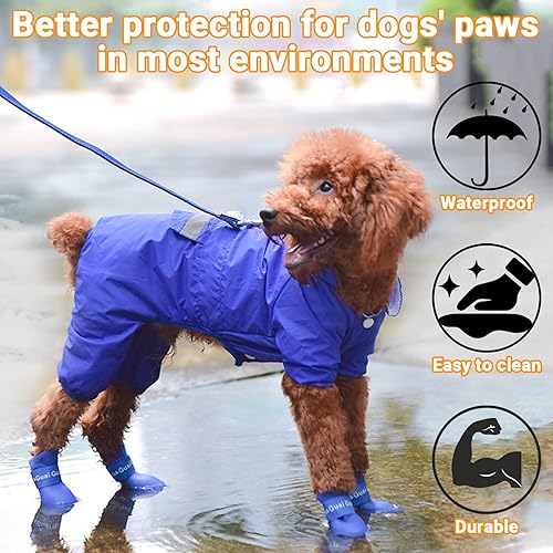 Miniatura 9 de Pesp Cute Little mascota perro cachorro Rain Nieve Botas Zapatos Booties Candy colores impermeable de goma antideslizante, Verde