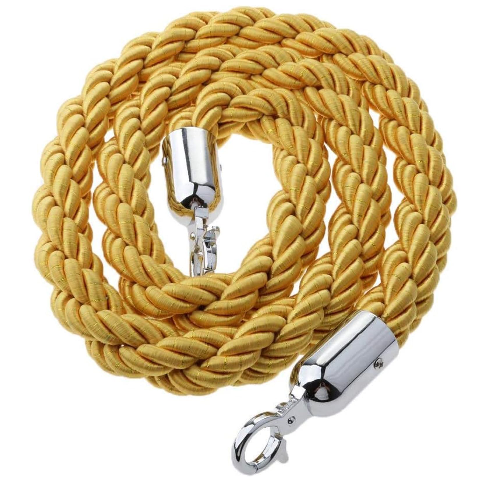 KLGFBDC Braided Hemp Crowd Control Rope with Carabiners - Versatile Barrier for Hotels Events and Stanchion Posts - Stylish Safety Solution for Effective Queue Management